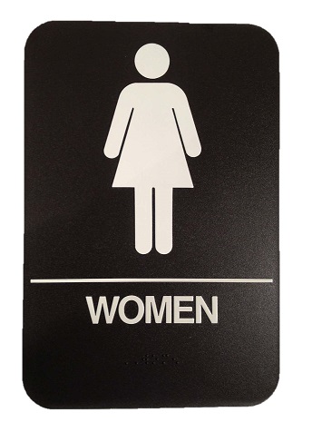 1-3/4" x 6" BRAILLE NEW MEN & WOMEN SIGNS BLUE DON-JO HS 9070 SELF ADHESIVE 