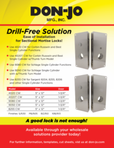 New! Drill-Free Mortise Wrap Solutions