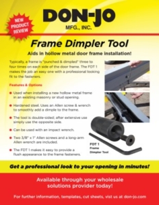 New! FDT 1 - Frame Dimpler Tool